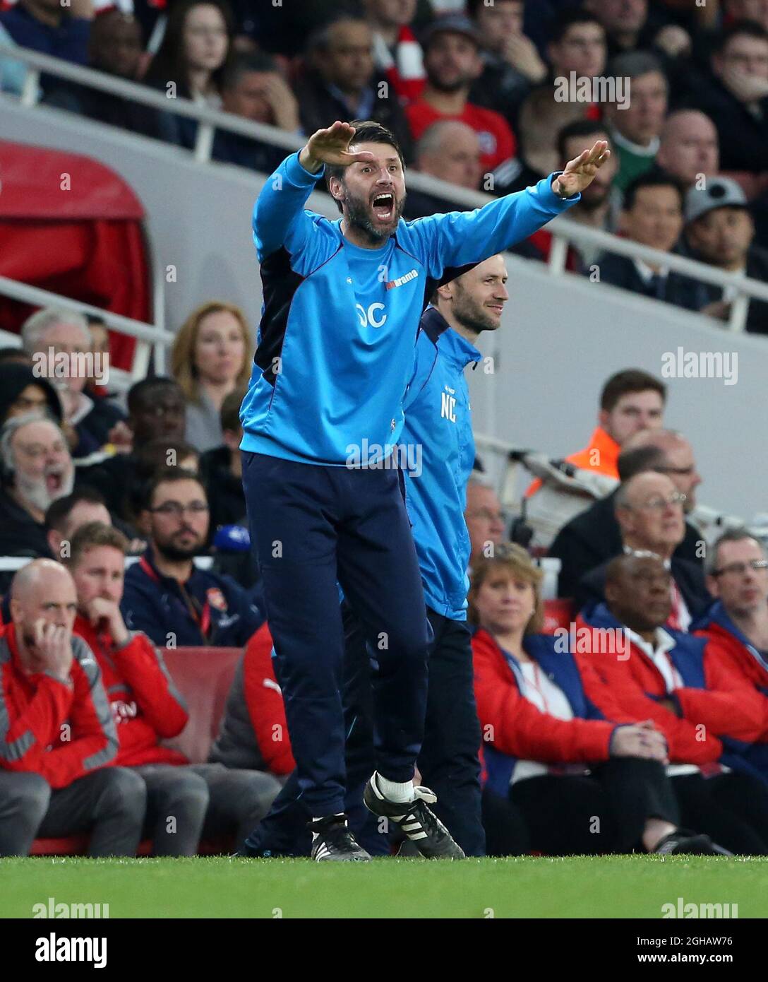 Lincoln's Danny Cowley in Aktion während des Finales des FA Cup Quarter im Emirates Stadium, London. Bilddatum 11. März 2017 Pic David Klein/Sportimage via PA Images Stockfoto