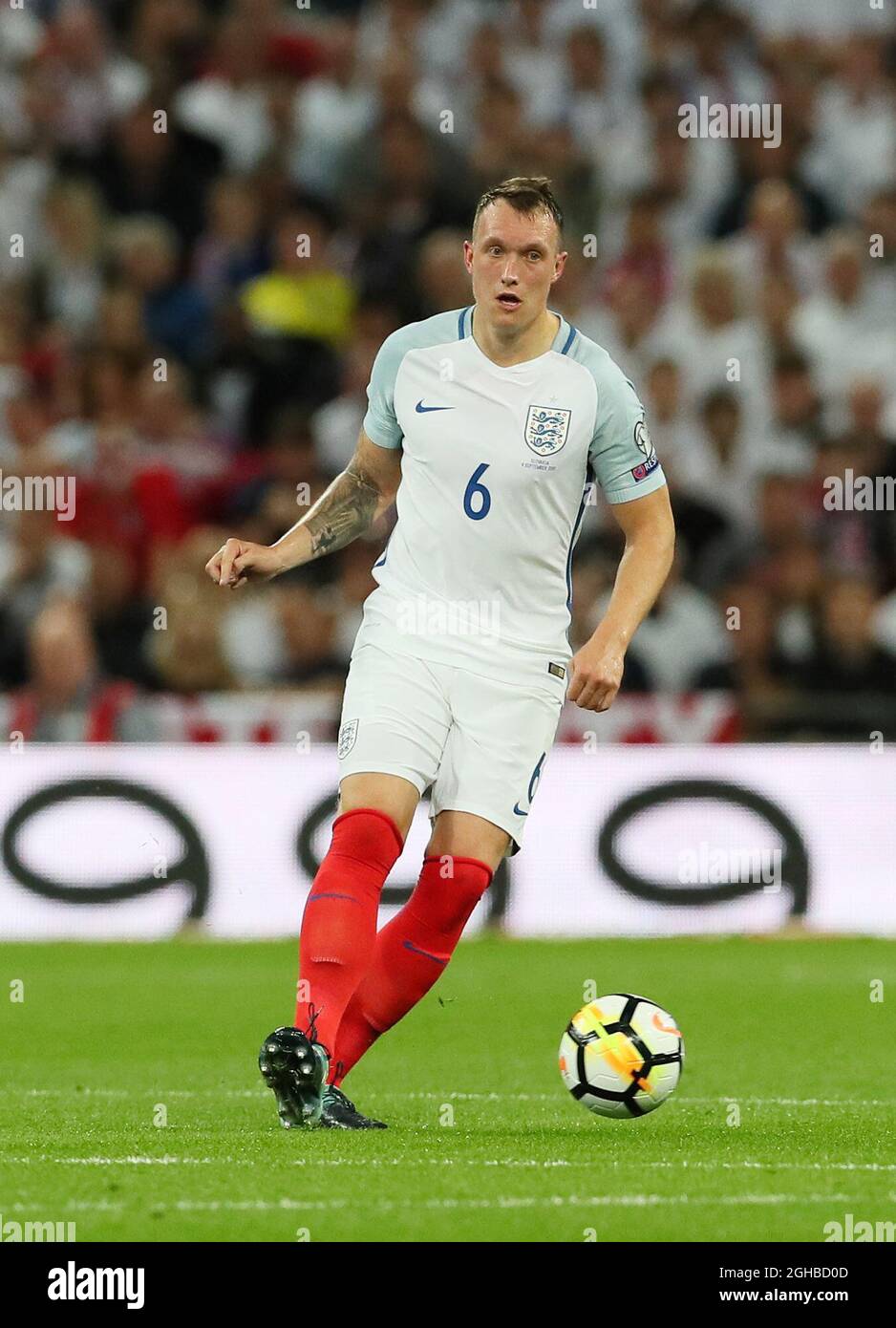 Der Engländer Phil Jones in Aktion beim WM-Qualifikationsspiel im Wembley Stadium, London. Bild Datum 4. September 2017. Bildnachweis sollte lauten: David Klein/Sportimage via PA Images Stockfoto