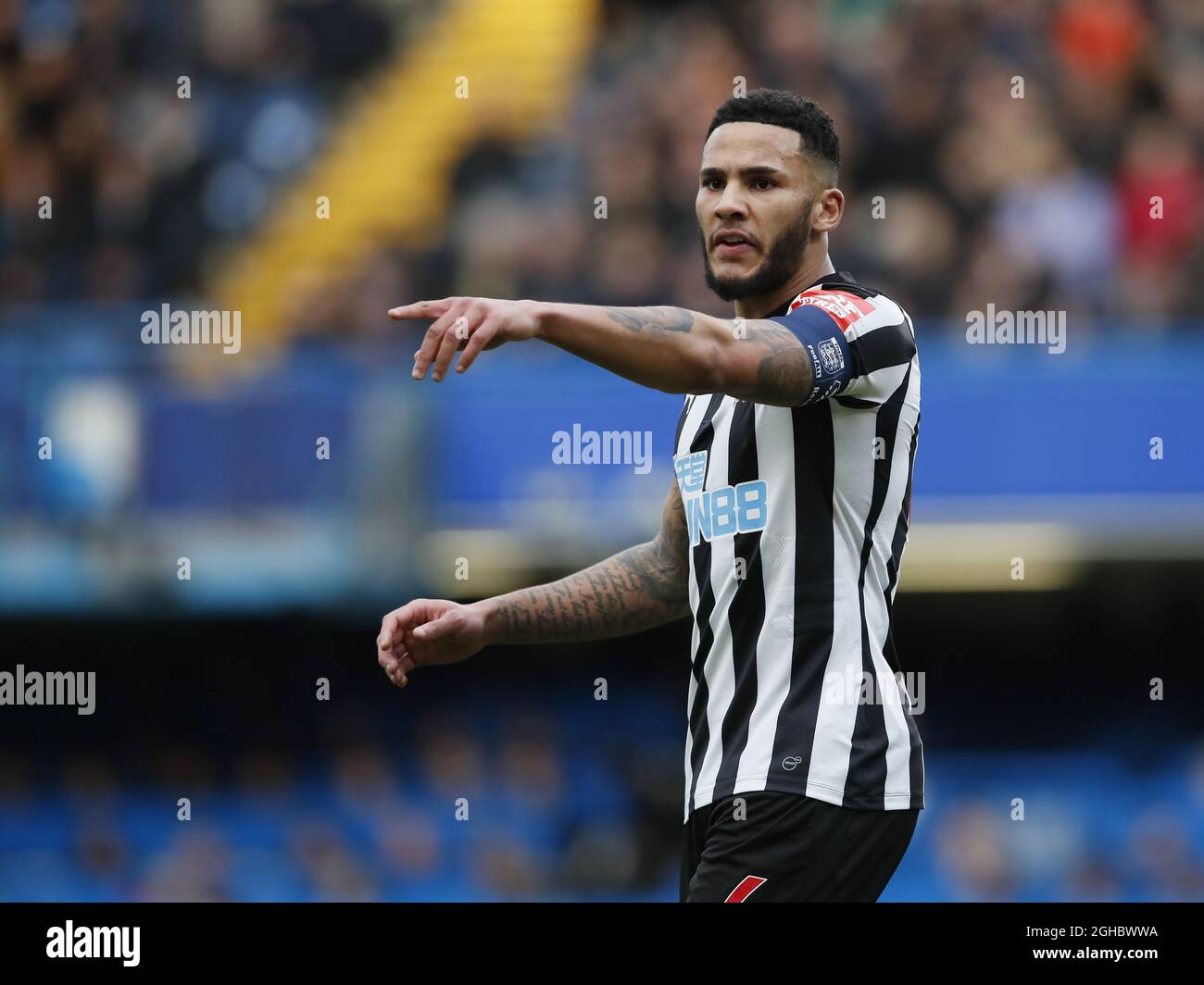 Newcastle Jamaal Lascelles in Aktion während des FA Cup-Spiels in Stamford Bridge, London. Bild Datum 28. Januar 2018. Bildnachweis sollte lauten: David Klein/Sportimage via PA Images Stockfoto