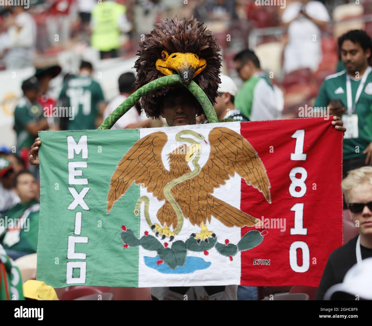 Mexikanische Fans vor dem Spiel der Gruppe F der FIFA-Weltmeisterschaft 2018 im Luzhniki-Stadion in Moskau. Bild Datum 17. Juni 2018. Bildnachweis sollte lauten: David Klein/Sportimage via PA Images Stockfoto