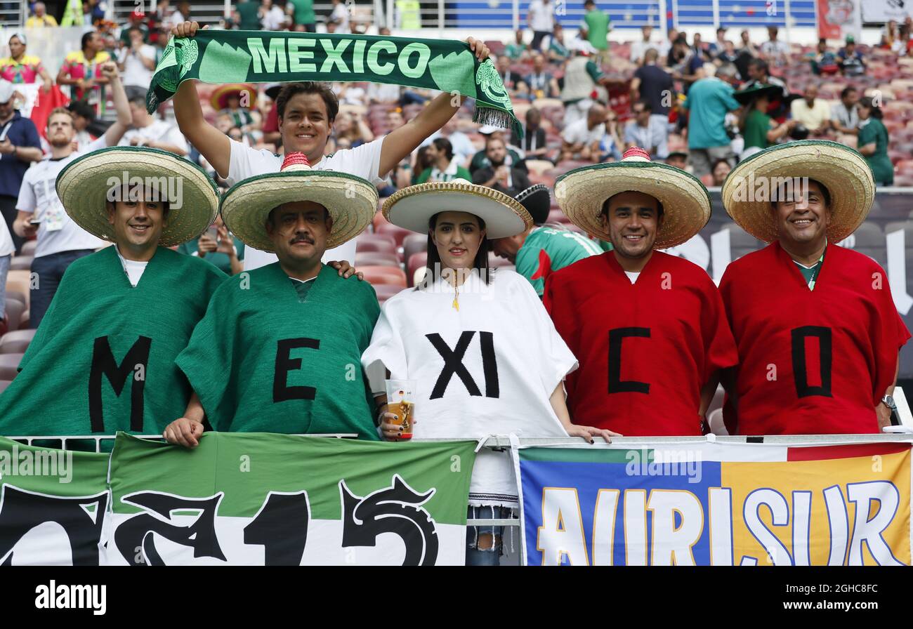 Mexikanische Fans vor dem Spiel der Gruppe F der FIFA-Weltmeisterschaft 2018 im Luzhniki-Stadion in Moskau. Bild Datum 17. Juni 2018. Bildnachweis sollte lauten: David Klein/Sportimage via PA Images Stockfoto