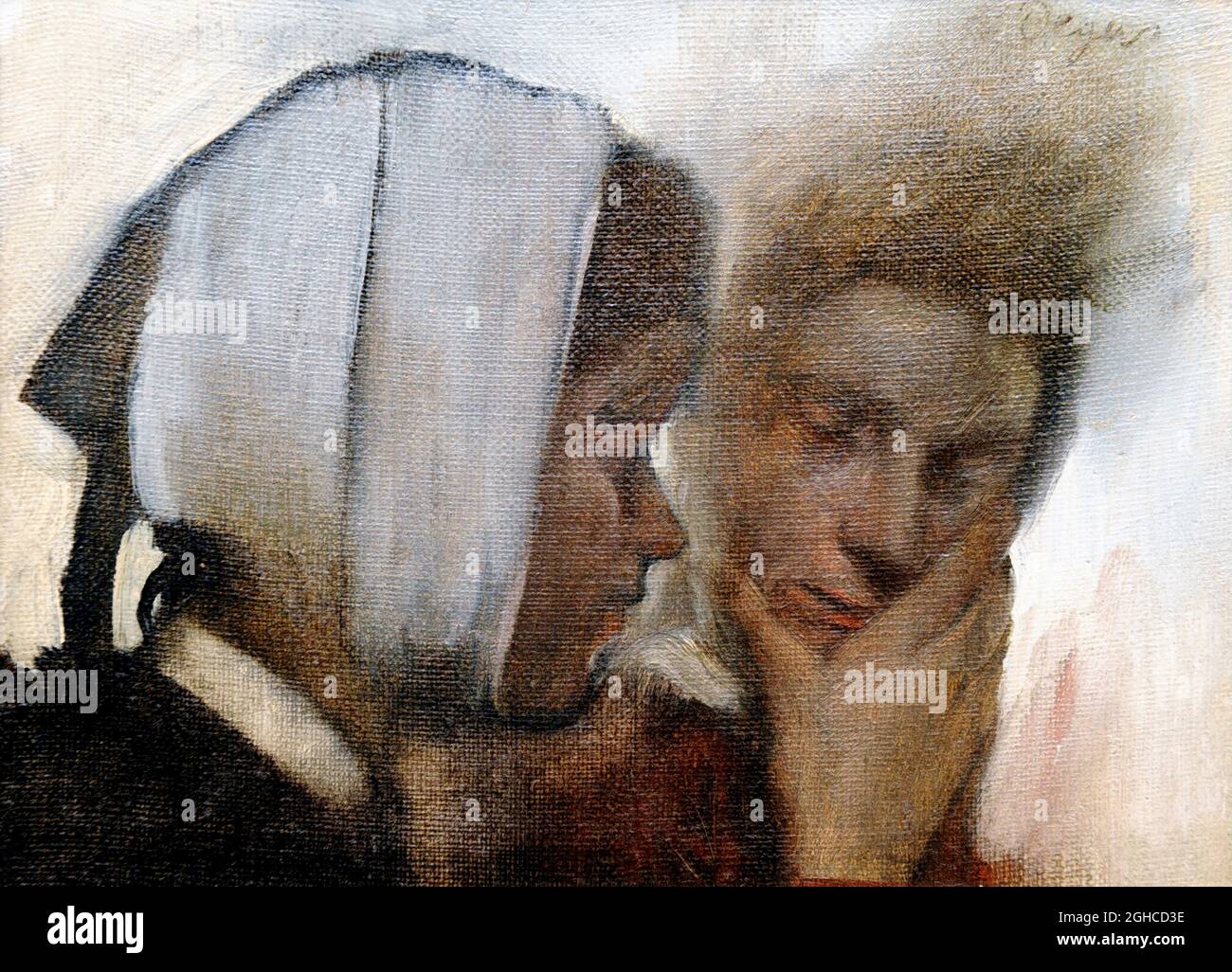 Washerwomen von Edgar Degas (1834-1917), Öl auf Leinwand, c. 1870-72 Stockfoto