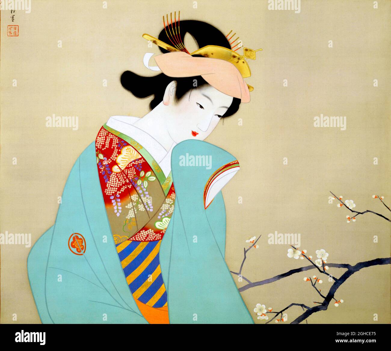 Duft des Frühlings von der japanischen Künstlerin, Uemura Shōen (1875-1949), Farbe auf Seide, 1940 Stockfoto