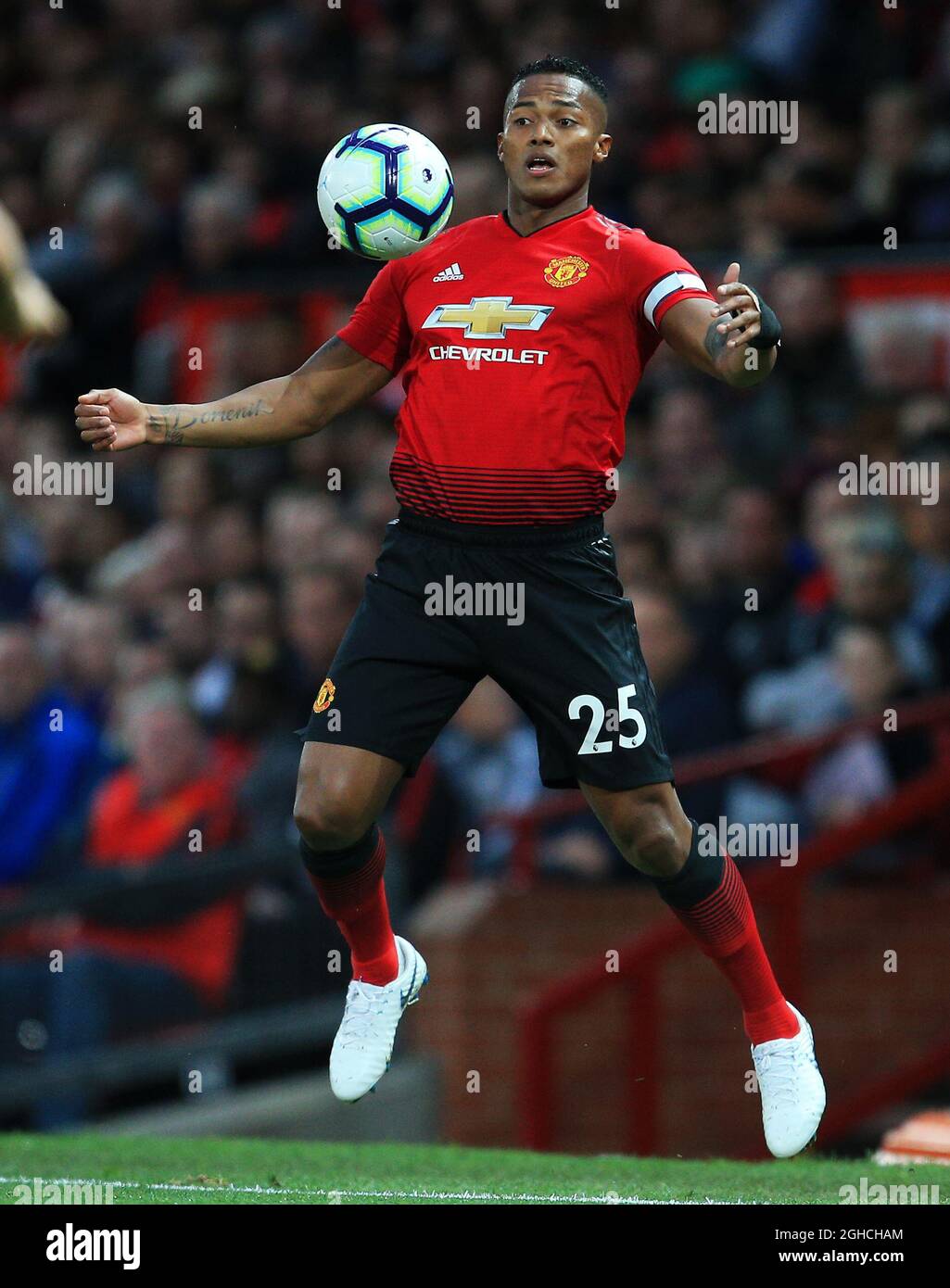 Antonio Valencia von Manchester United während des Spiels der Premier League im Old Trafford Stadium in Manchester. Bild Datum 27. August 2018. Bildnachweis sollte lauten: Matt McNulty/Sportimage via PA Images Stockfoto