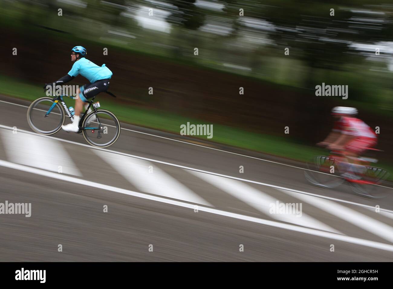 102. Gran Piemonte - Radrennen von Racconigi nach Stupinigi im Foto: Luis Leon Sanchez vom Astana Pro Team in der Hauptgruppe, die Venaria reale durchquert Foto: 11. Oktober 2018. Bildnachweis sollte lauten: Jonathan Moscrop/Sportimage via PA Images Stockfoto