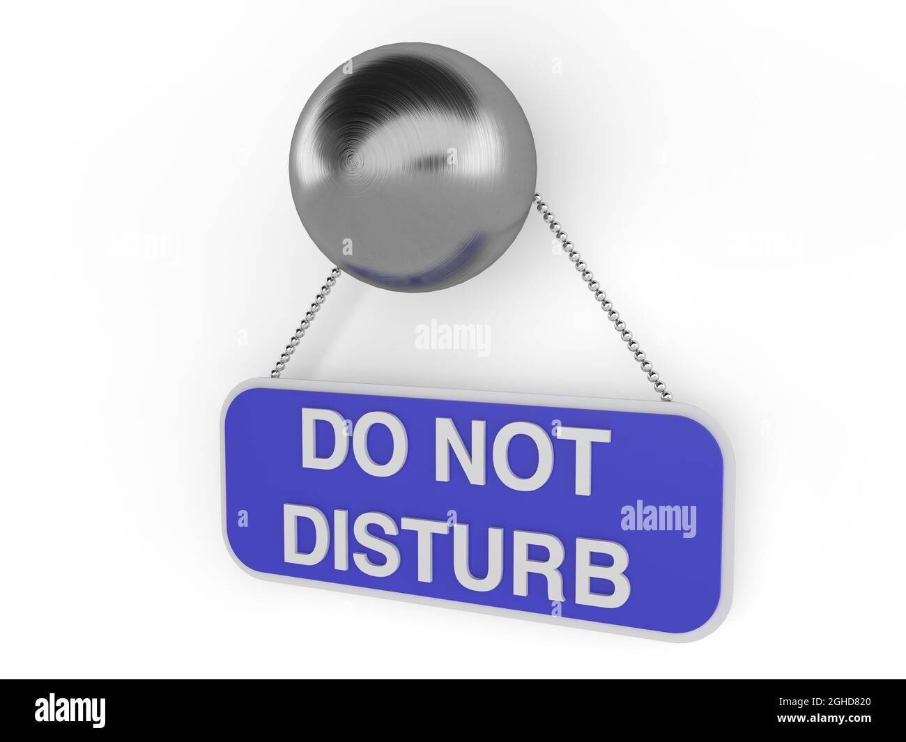 Ein „Bitte nicht stören“-Schild, das an einem Türknopf hängt Stockfoto