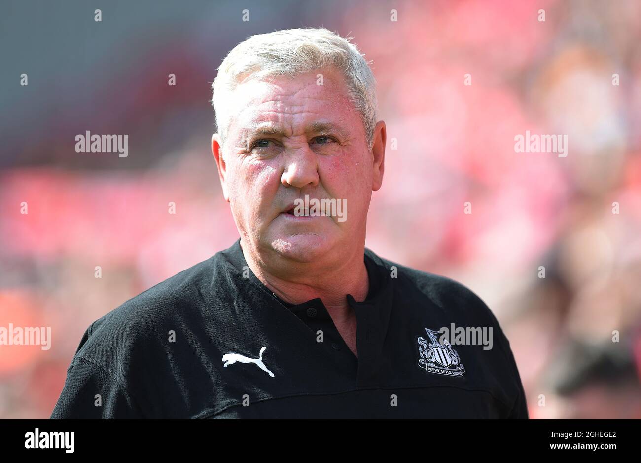 Newcastle United Manager Steve Bruce während des Spiels der Premier League in Anfield, Liverpool. Bilddatum: 14. September 2019. Bildnachweis sollte lauten: Robin Parker/Sportimage via PA Images Stockfoto