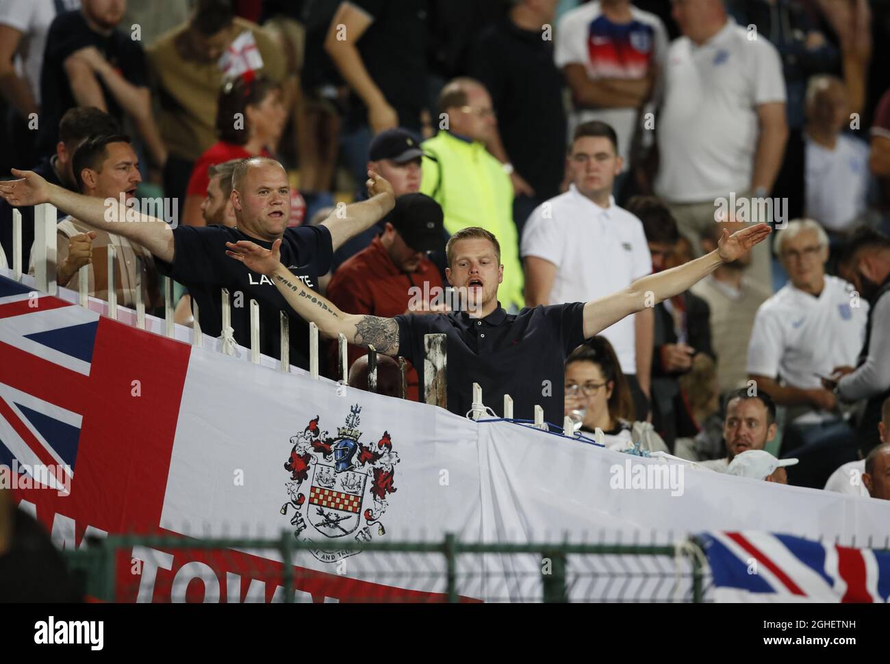 England-Fans vor dem UEFA Euro 2020-Qualifikationsspiel im Vasil Levski National Stadium, Sofia. Bilddatum: 14. Oktober 2019. Bildnachweis sollte lauten: David Klein/Sportimage via PA Images Stockfoto