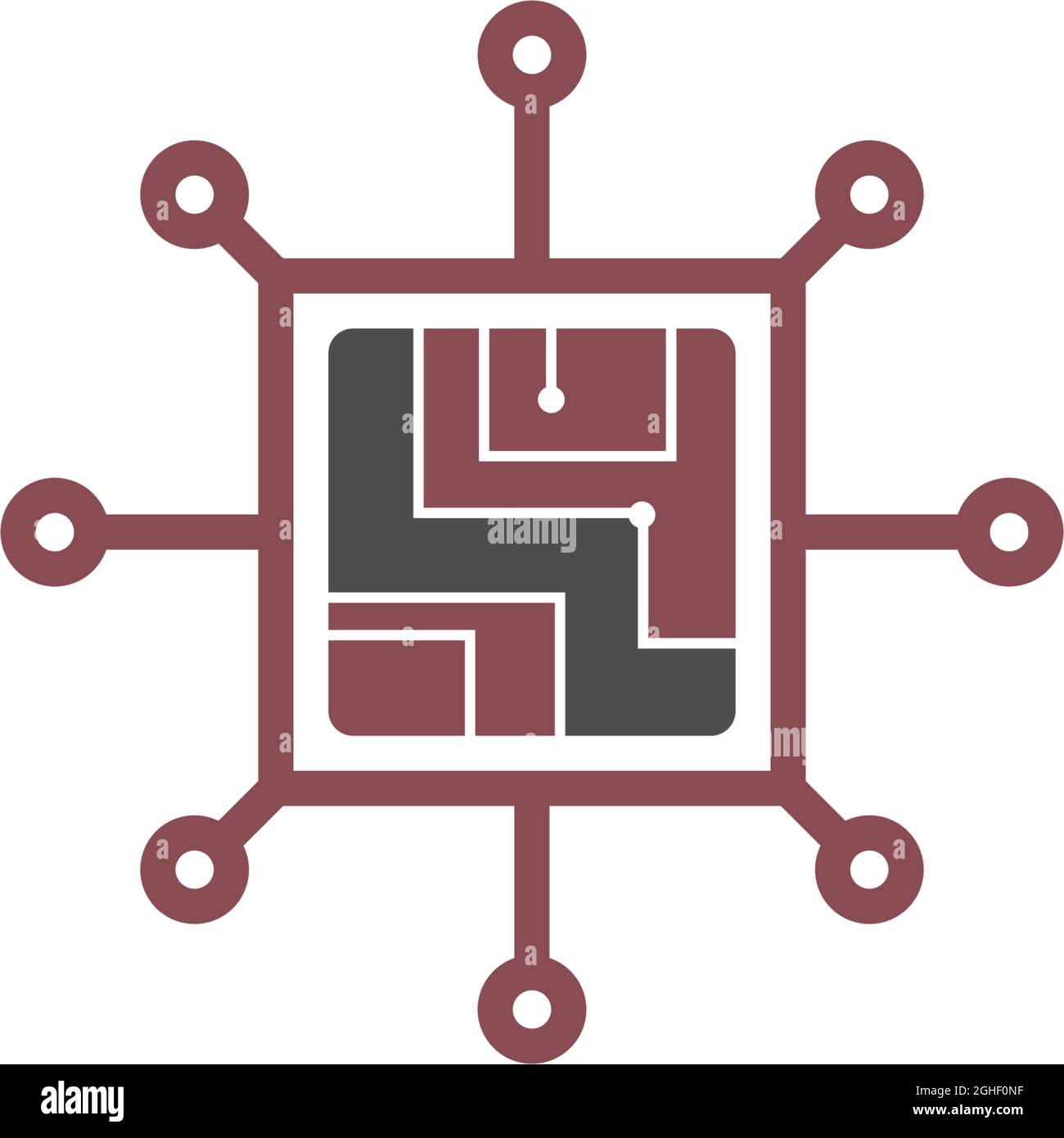 Schaltungstechnik Logo Symbol Design Vektor Vorlage Stock Vektor