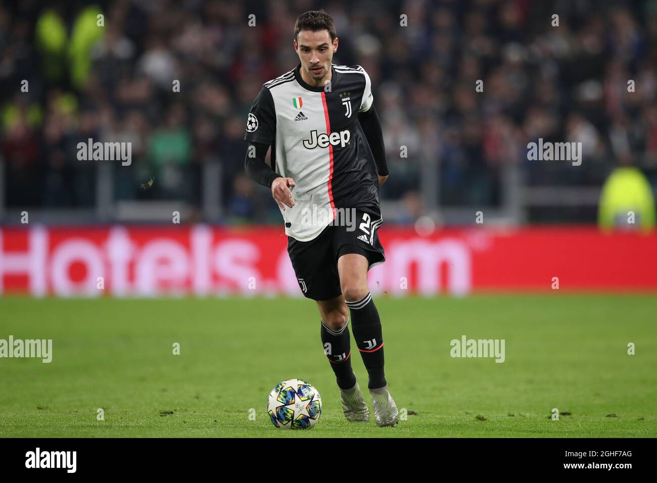 Mattia De Sciglio von Juventus während des UEFA Champions League-Spiels im Juventus-Stadion in Turin. Bilddatum: 26. November 2019. Bildnachweis sollte lauten: Jonathan Moscrop/Sportimage via PA Images Stockfoto