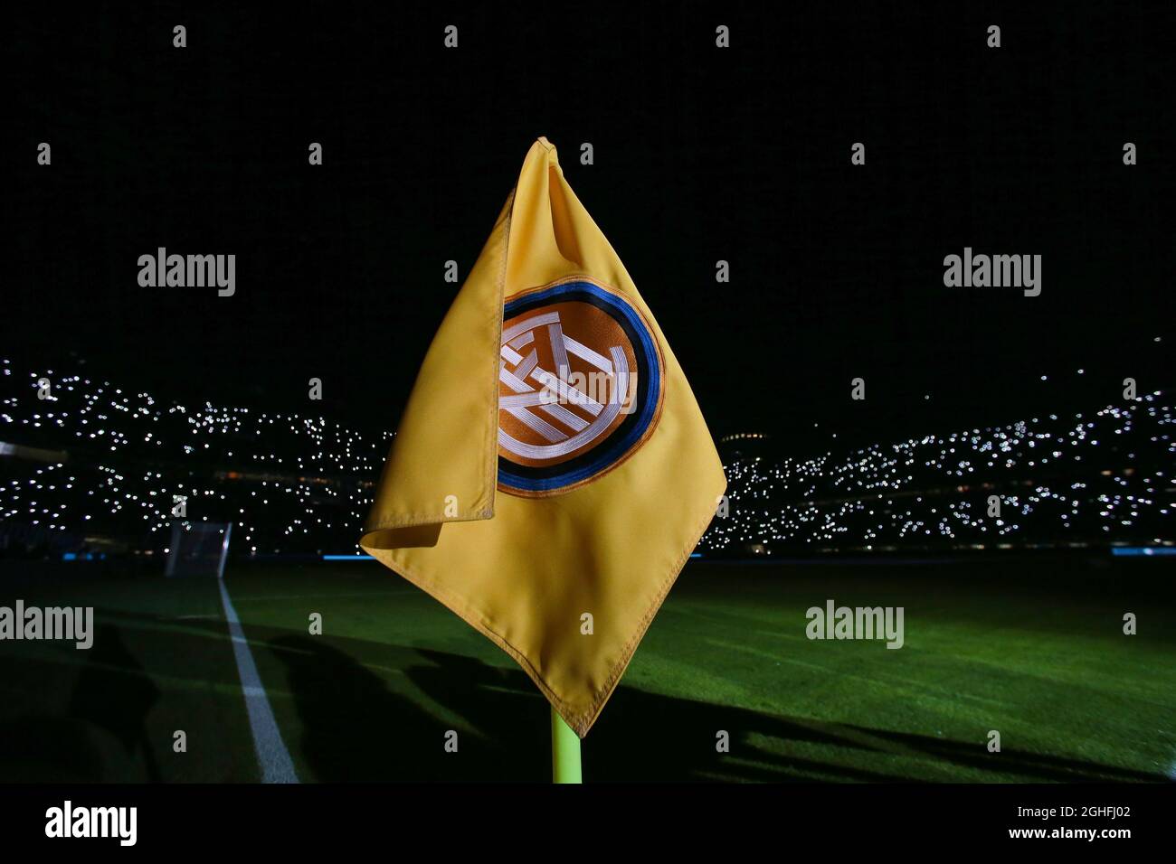 Eine Eckfahne mit dem Inter-Logo, abgebildet während des Spiels der Serie A bei Giuseppe Meazza, Mailand. Bilddatum: 11. Januar 2020. Bildnachweis sollte lauten: Jonathan Moscrop/Sportimage via PA Images Stockfoto