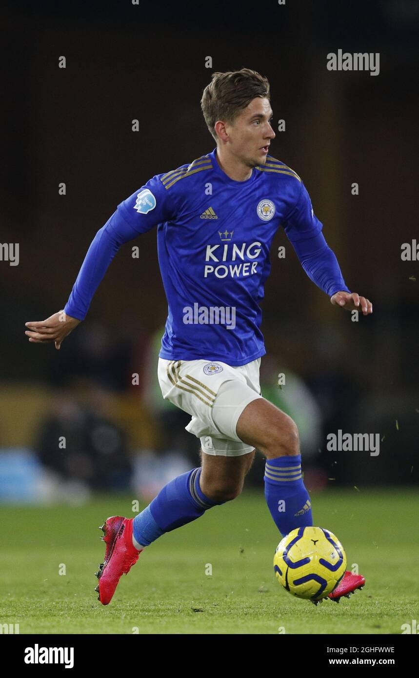 Dennis Praet von Leicester City während des Premier League-Spiels in Molineux, Wolverhampton. Bilddatum: 14. Februar 2020. Bildnachweis sollte lauten: Darren Staples/Sportimage via PA Images Stockfoto