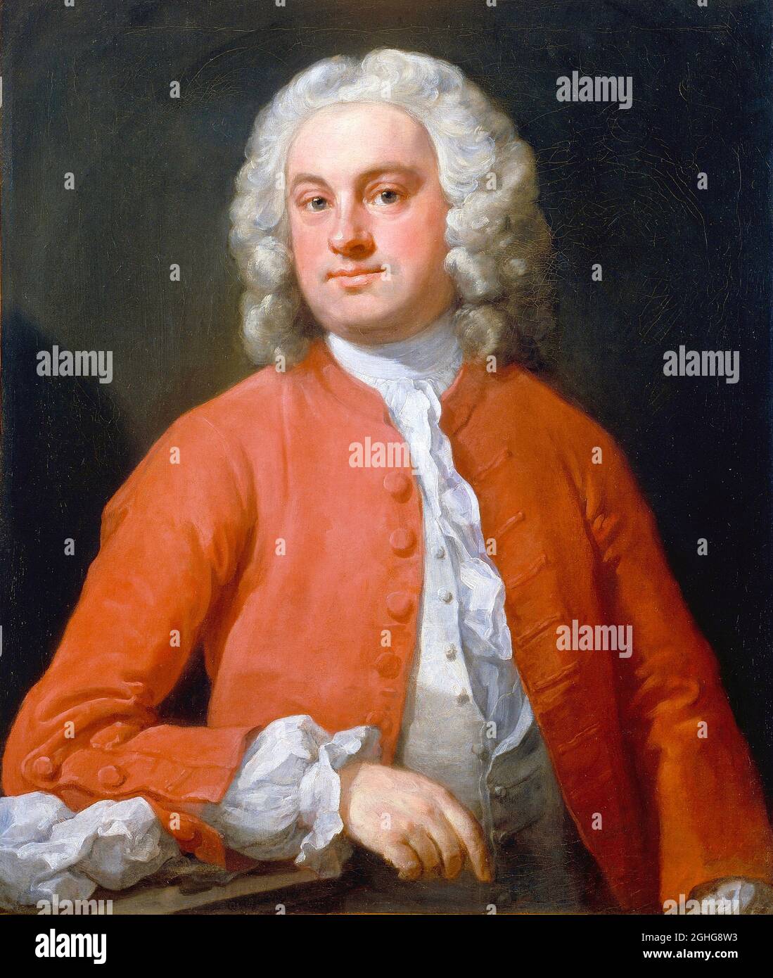 William Hogarth Kunstwerk mit dem Titel Portrait of a man - 1741 Stockfoto