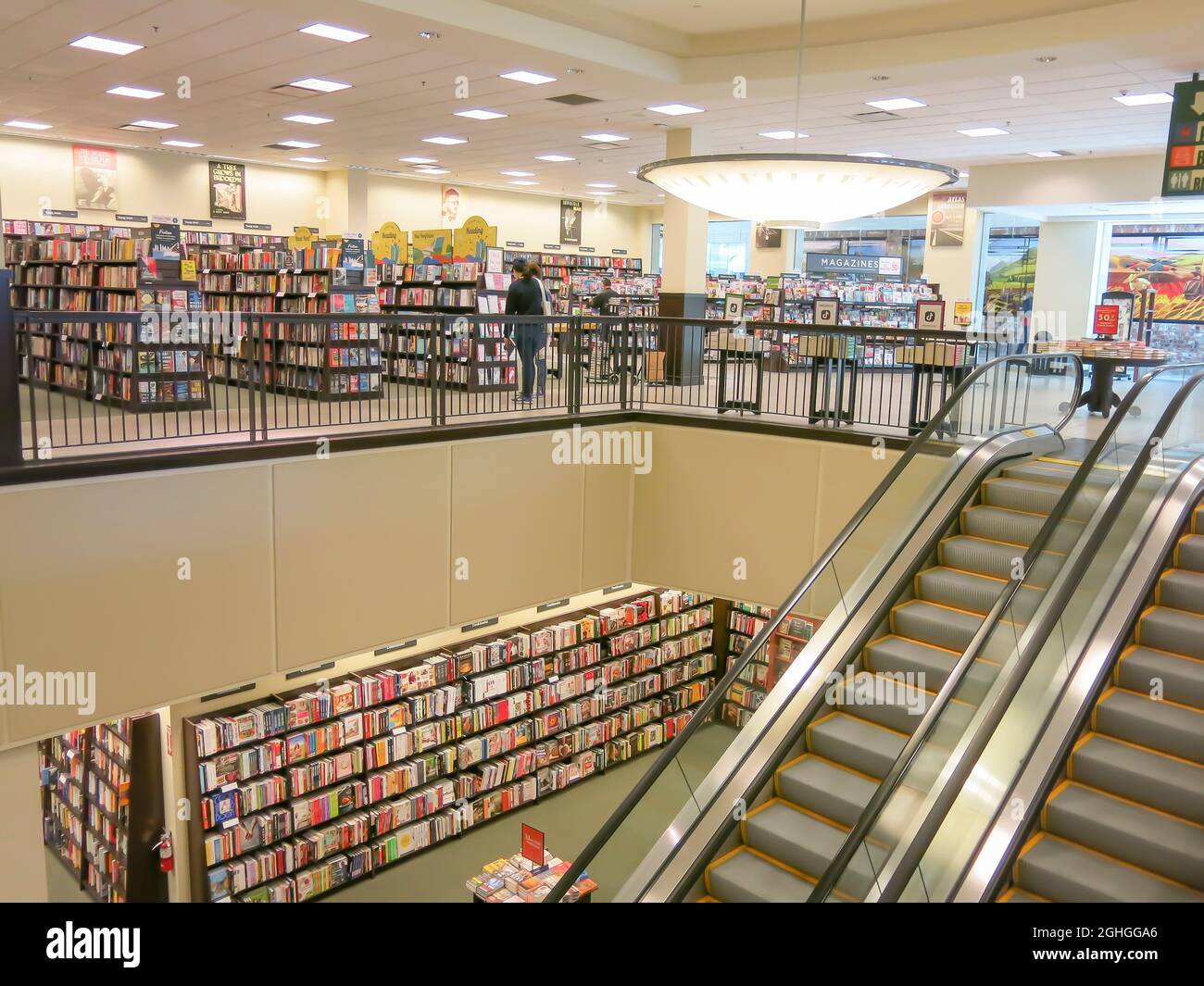 Buchhandlung geöffnet für Unternehmen Stockfoto