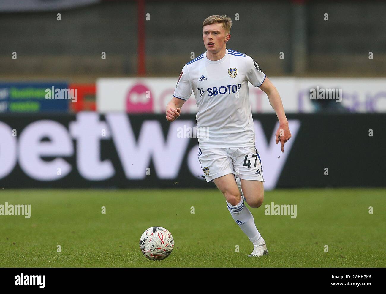 Jack Jenkins von Leeds United beim FA Cup-Spiel im Peoples Pension Stadium, Crawley. Bilddatum: 10. Januar 2021. Bildnachweis sollte lauten: Paul Terry/Sportimage via PA Images Stockfoto