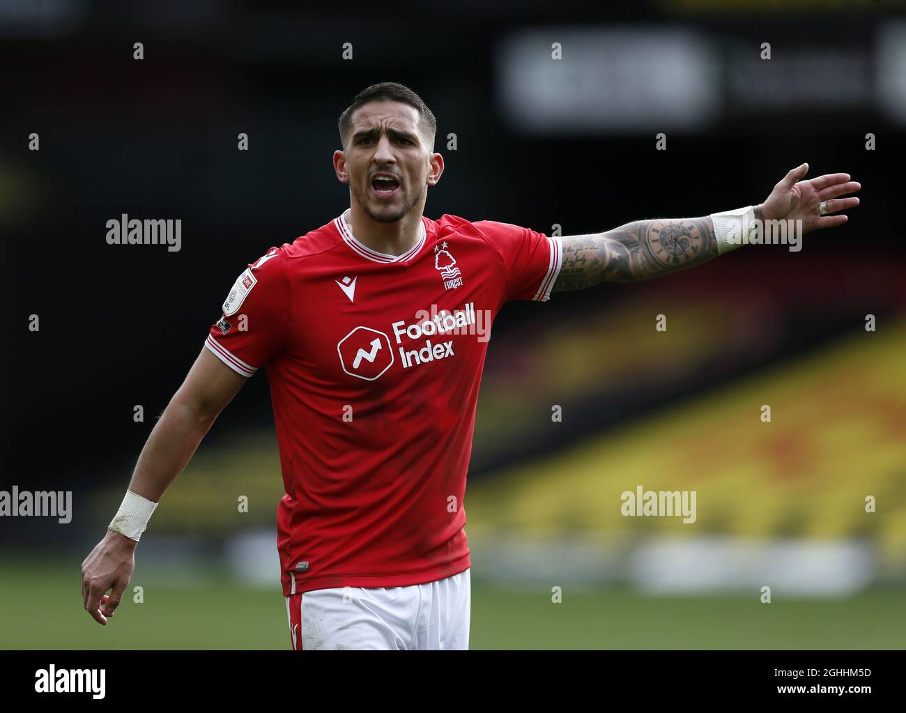 Nottingham ForestÕs Anthony Knockaert während des Sky Bet Championship-Spiels in der Vicarage Road, Watford. Bilddatum: 6. März 2021. Bildnachweis sollte lauten: David Klein/Sportimage via PA Images Stockfoto