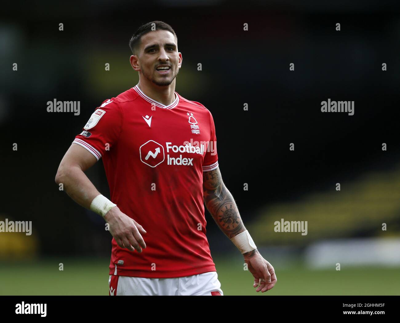 Nottingham ForestÕs Anthony Knockaert während des Sky Bet Championship-Spiels in der Vicarage Road, Watford. Bilddatum: 6. März 2021. Bildnachweis sollte lauten: David Klein/Sportimage via PA Images Stockfoto