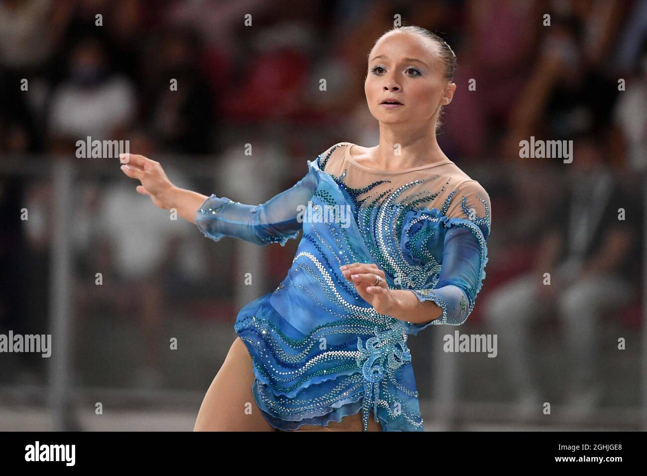 REBECCA TARLAZZI, Italien, tritt am 05. September 2021 in Riccione, Italien, im Senior Free Skating - Short Program bei den European Artistic Roller Skating Championships 2021 in der Play Hall auf. Quelle: Raniero Corbelletti/AFLO/Alamy Live News Stockfoto