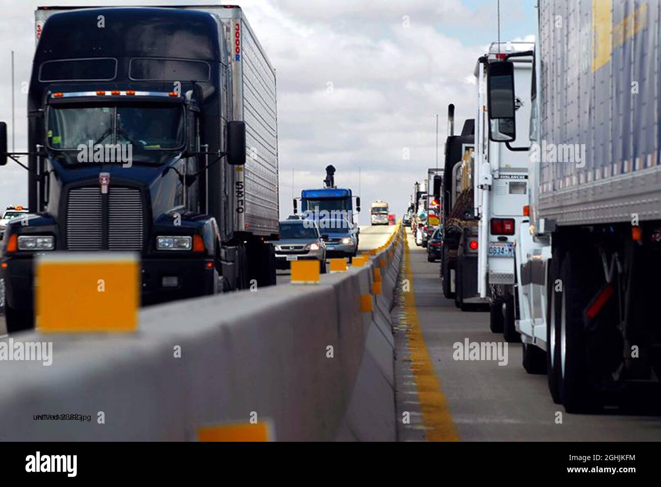 LKW-Transport in die USA Stockfoto