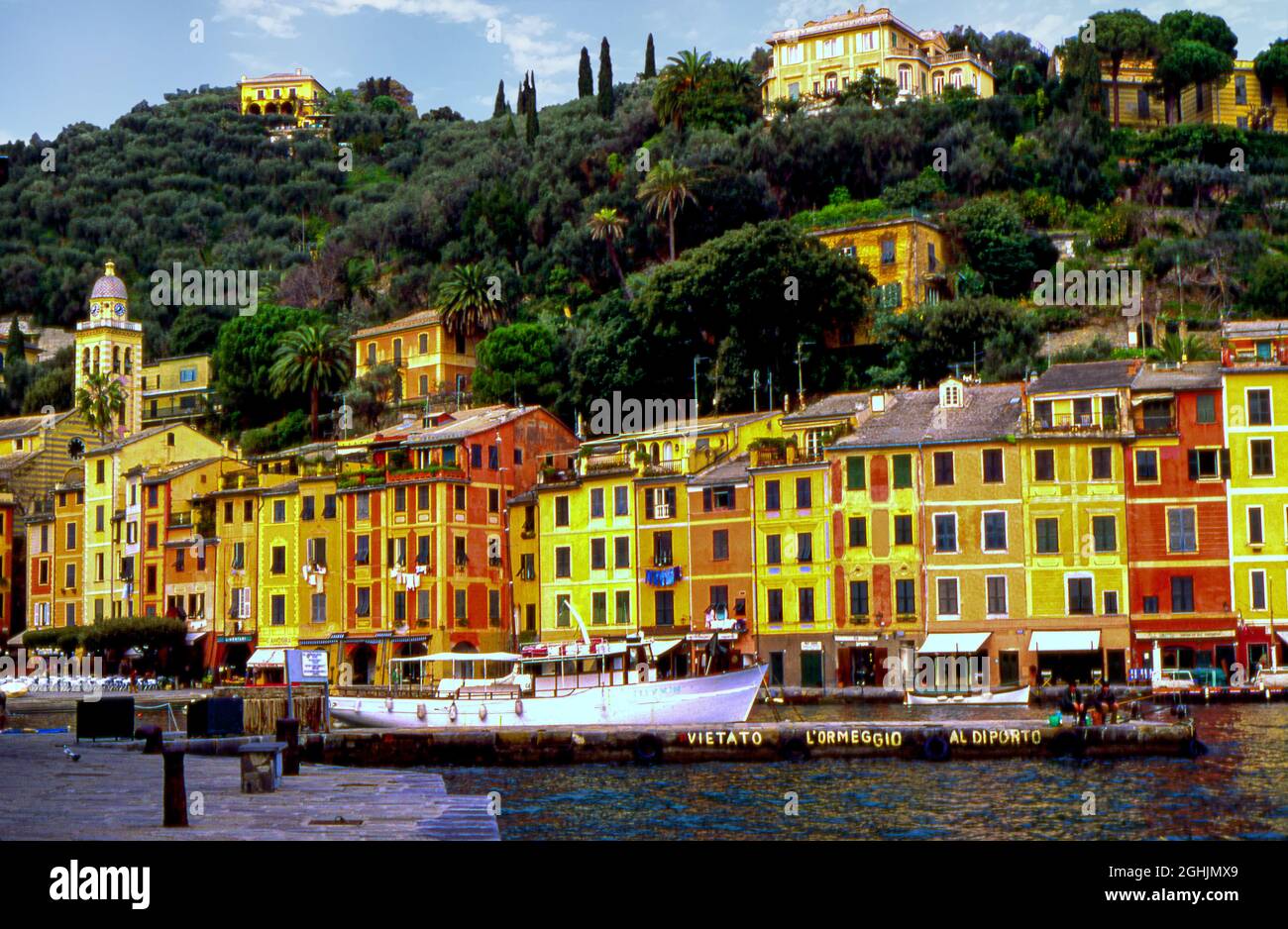 Blick auf den Hafen von Portofino, Ligueria, Italien Stockfoto