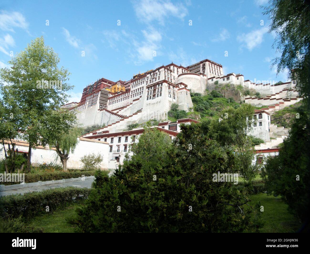 Blick auf den Potala Palast, Lhasa, Autonome Region Tibet - Aug 2014 Stockfoto