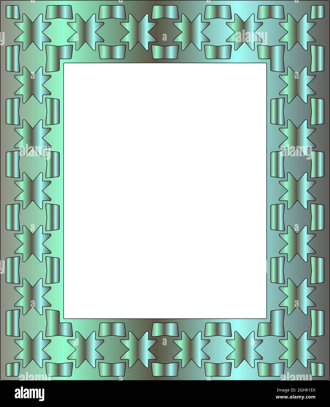 Dekorative Rahmen für Designvorlage. Elegantes Element für Design im östlichen Stil, Platz für Text. Grüner floraler Rand. Stock Vektor