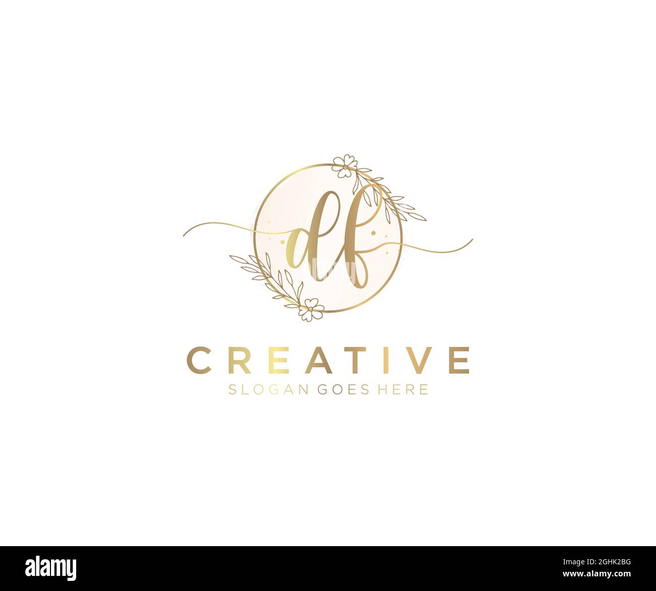 DF feminine Logo Schönheit Monogramm und elegantes Logo-Design, Handschrift Logo der ursprünglichen Signatur, Hochzeit, Mode, Blumen und botanischen mit kreativen Stock Vektor