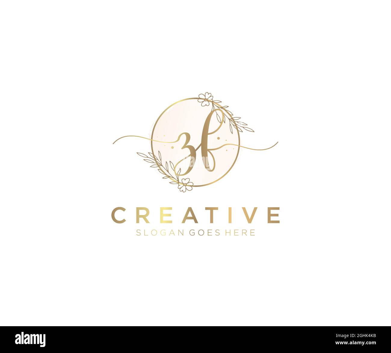 ZF feminine Logo Schönheit Monogramm und elegantes Logo-Design, Handschrift Logo der ursprünglichen Signatur, Hochzeit, Mode, Blumen und botanischen mit kreativen Stock Vektor