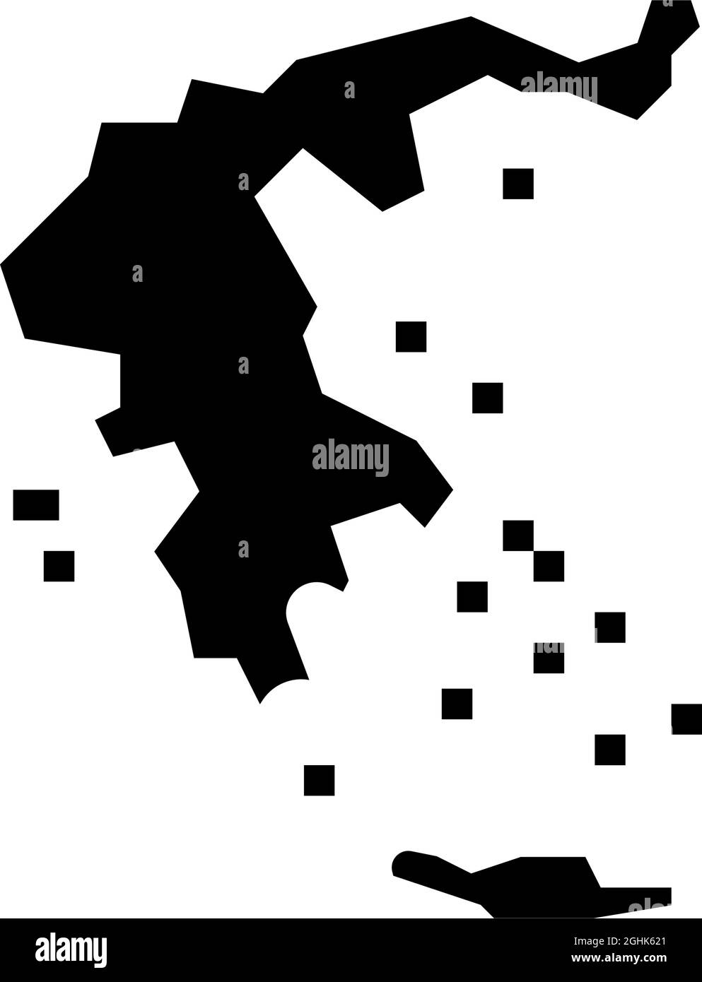 griechenland Karte Zivilisation Glyphe Symbol Vektor Illustration Stock Vektor