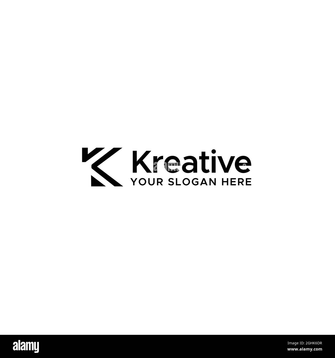 Minimalistisches Lettermark-Design mit ursprünglich K-Logo Stock Vektor