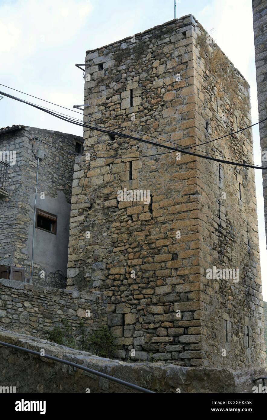 Gefängnisturm Bellver de Cerdanya, Lerida, Katalonien, Spanien Stockfoto