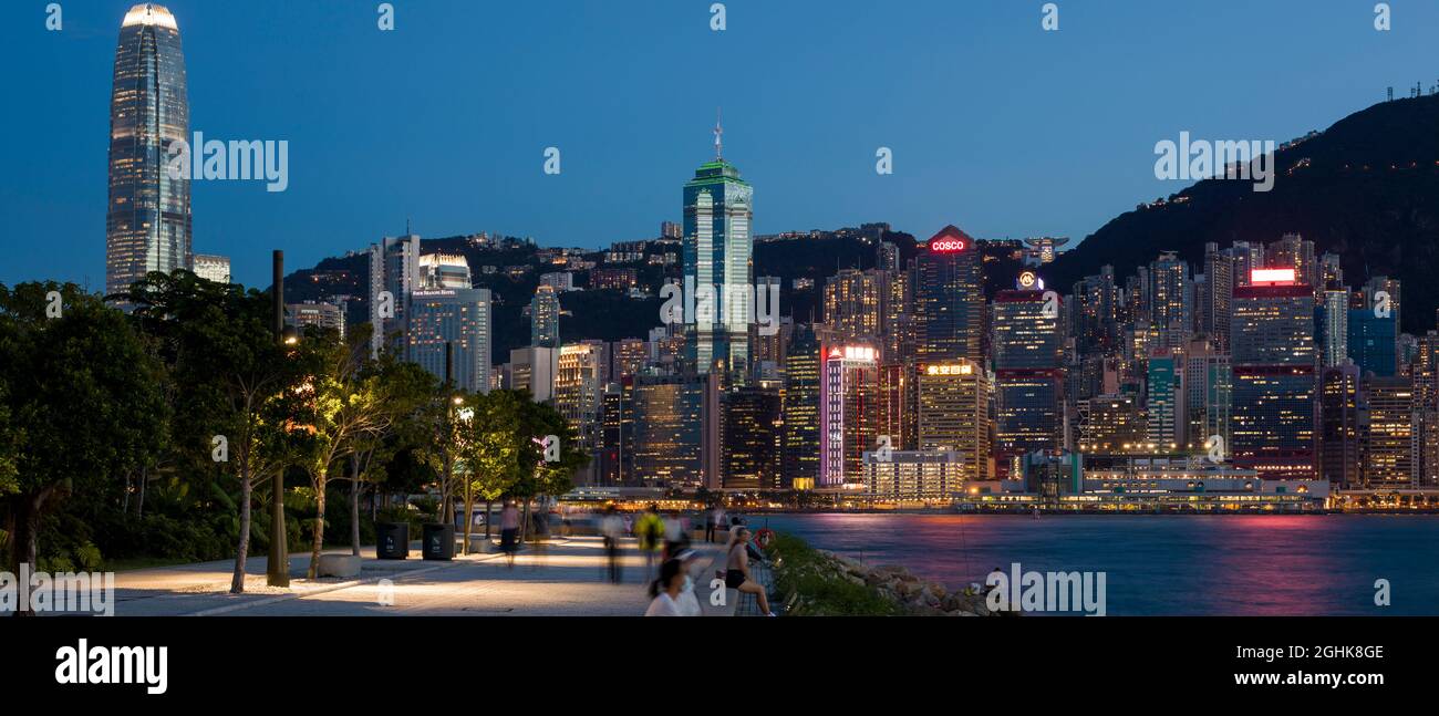 Der West Kowloon Cultural District ist eine 40 ha große Kunst- und Kulturentwicklung in Hongkong. Mit 17 Kunst- und Kulturstätten. Stockfoto