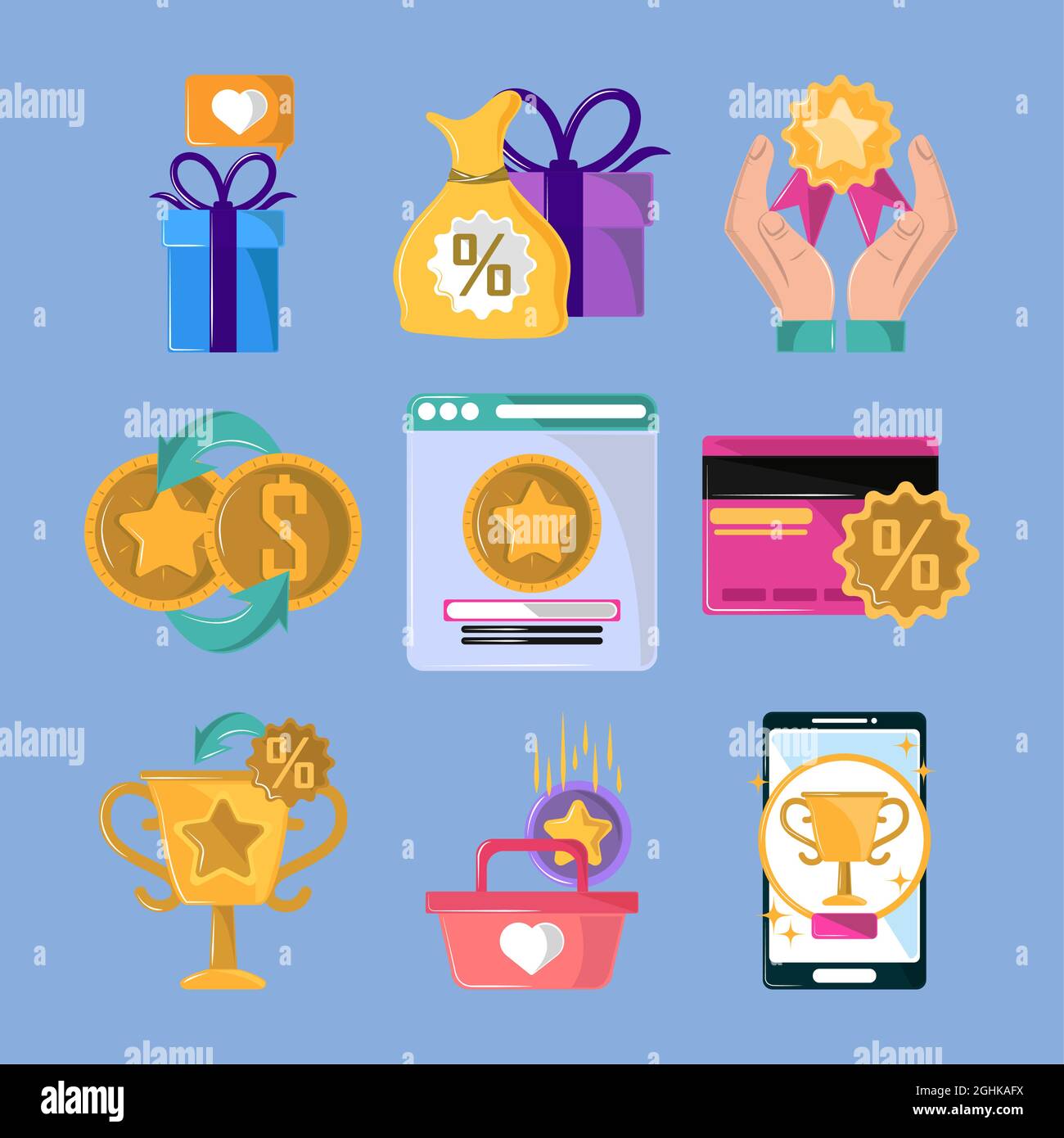 Symbole für das Treueprogramm Stock Vektor