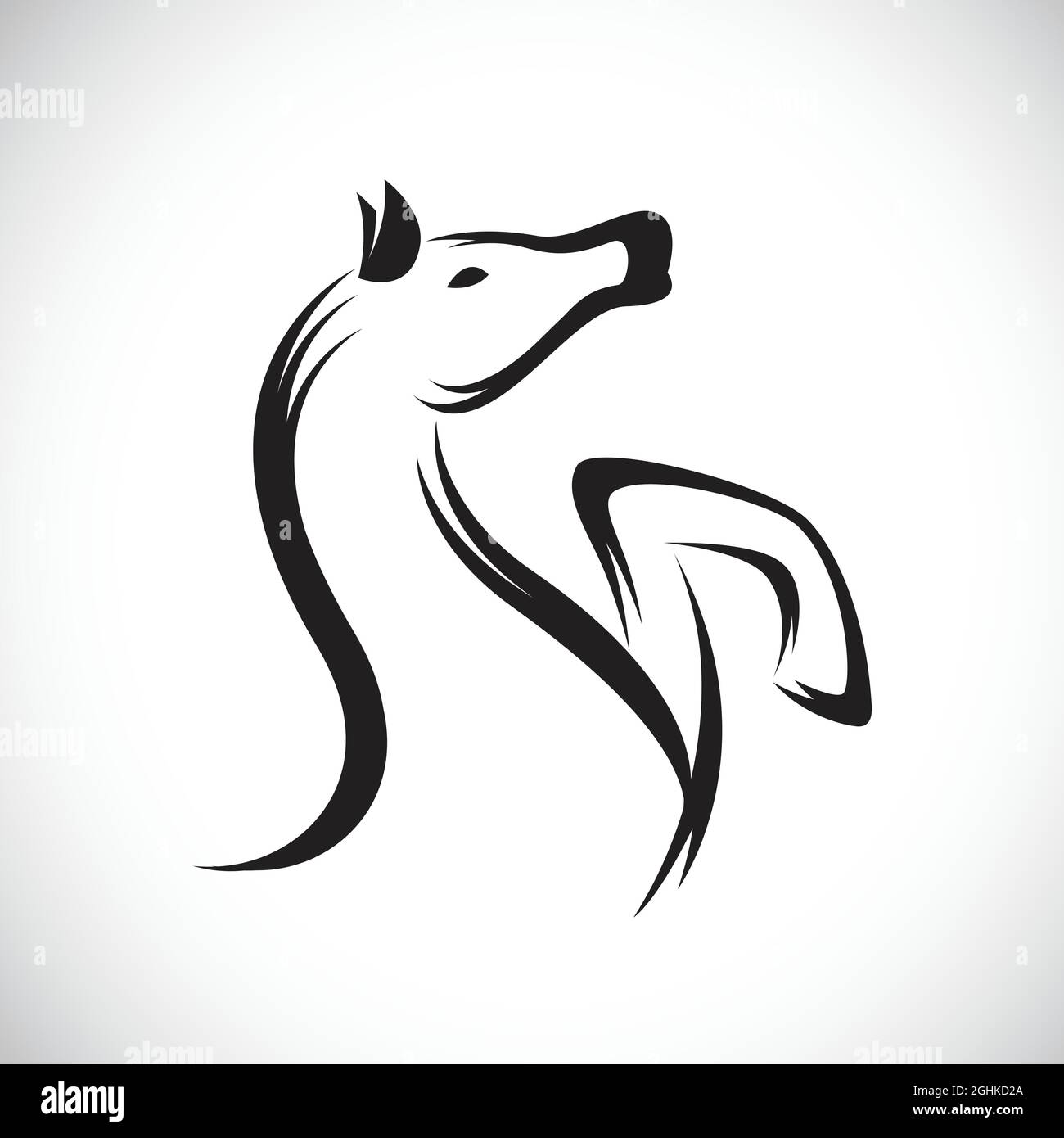 Vektorbilder von Pferd auf weißem Hintergrund. Leicht editierbare Vektorgrafik mit Ebenen. Wilde Tiere. Nutztier. Stock Vektor