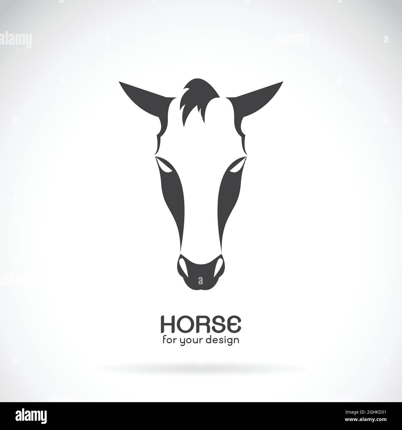 Vektorbild eines Pferdekopfes auf weißem Hintergrund, Vector Pferd Logo. Wilde Tiere. Horse Farm Stock Vektor