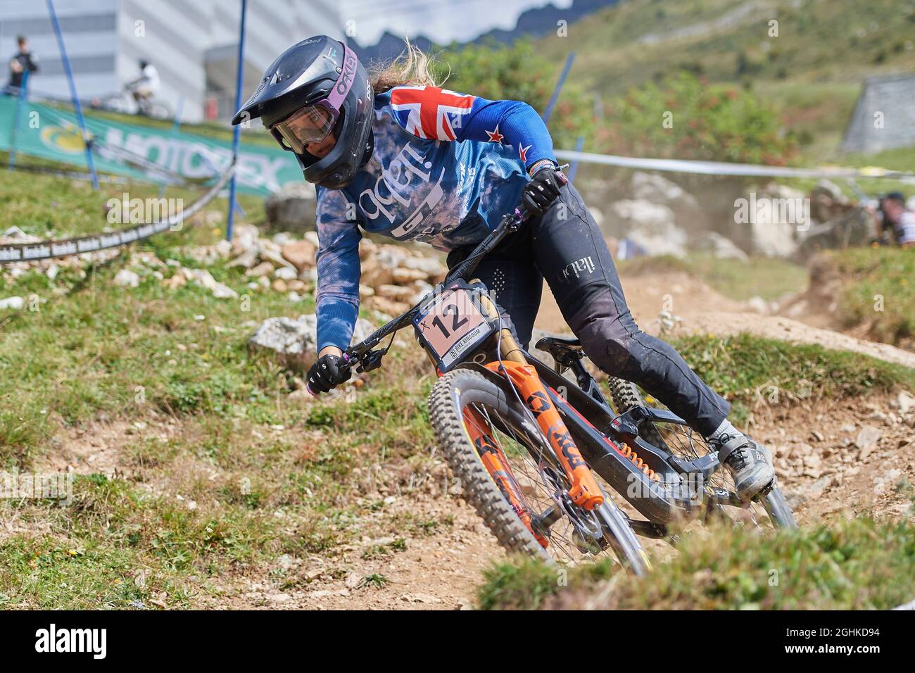 Lenzerheide, Schweiz. 3. September 2021. Jessica Blewitt während der  Downhill Qualifikation der Damen am UCI Mountain Bike Weltcup 2021 in  Lenzerheide Stockfotografie - Alamy