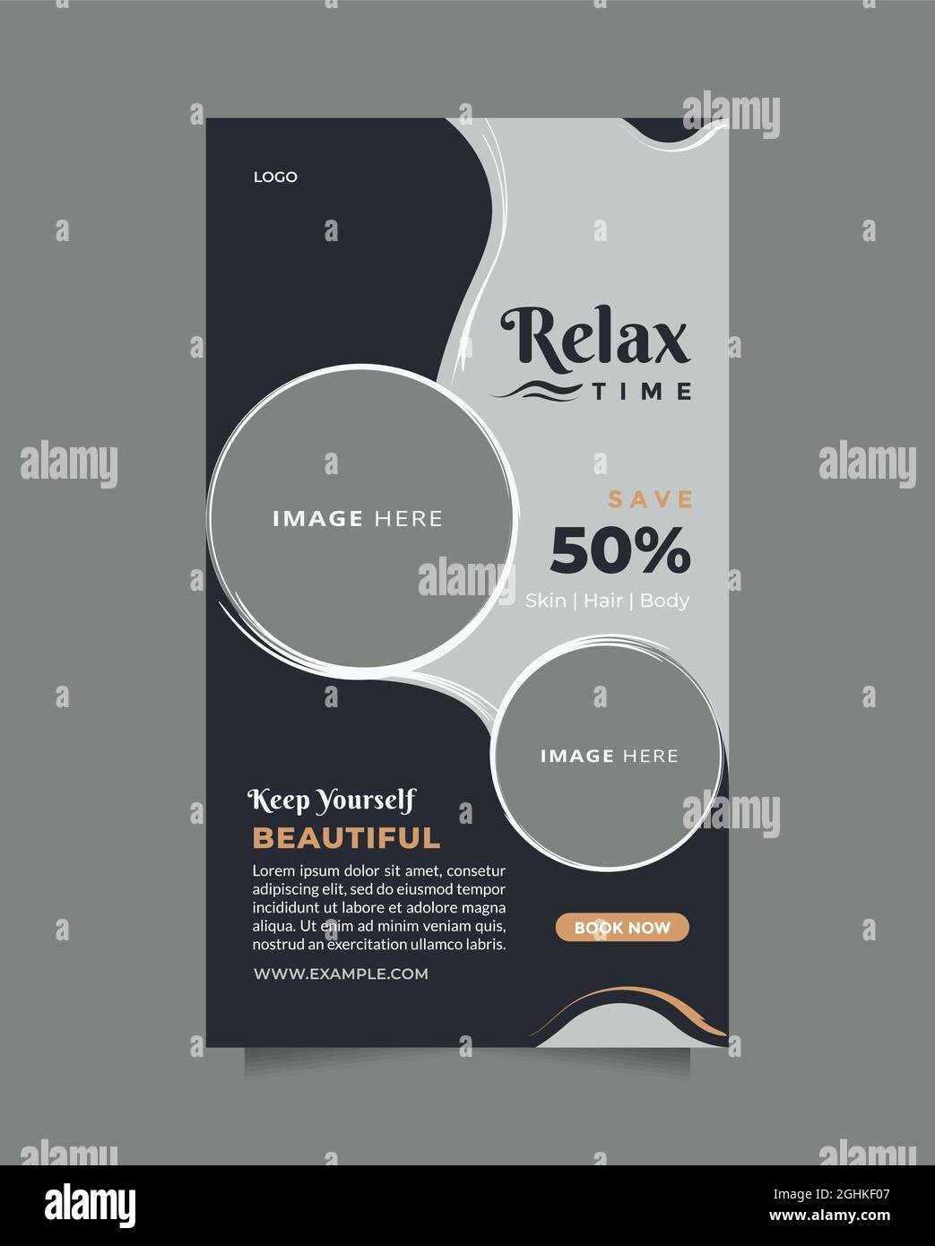 Kreatives und modernes Beauty Care Promotion Design. Flacher Design-Vektor mit einer Fotocollage. Verwendbar für Social Media instagram Story und Banner Stock Vektor