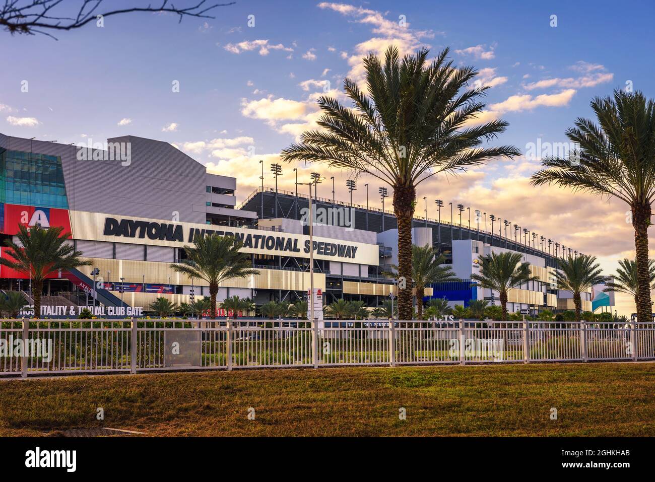 Der internationale Speedway von Dayton Beach, Florida. Stockfoto