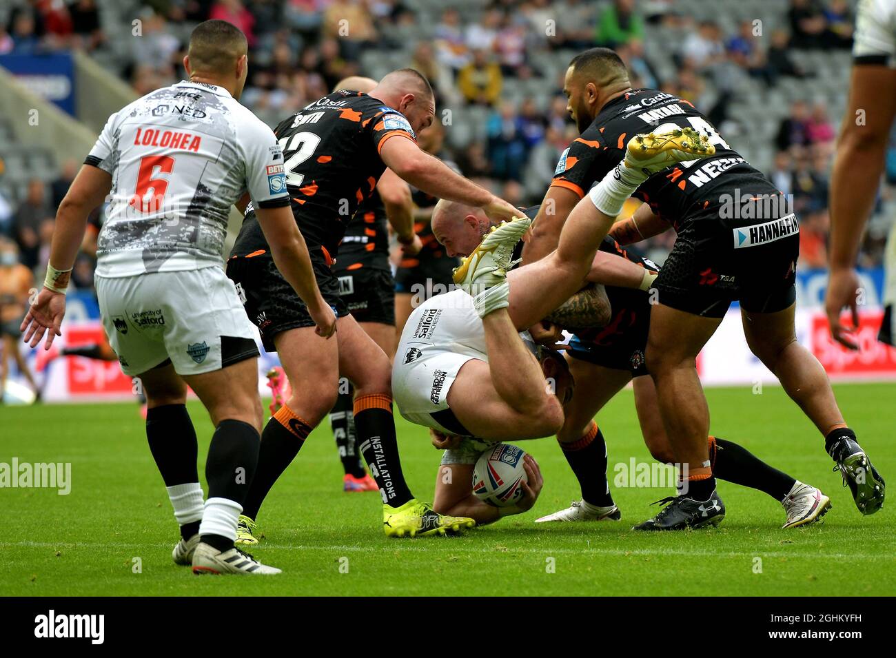 Dacia Magic Weekend September 2021, Super League Rugby, Castleford Tigers gegen Salford Red Devils, St. James Park Stadium, Newcastle. VEREINIGTES KÖNIGREICH Stockfoto