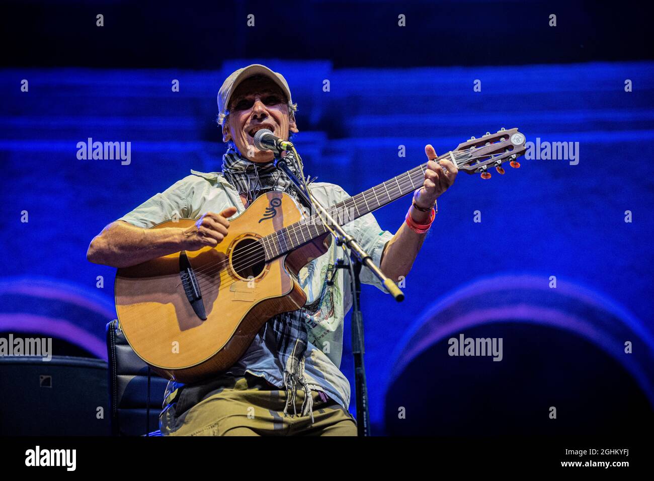 Mantova Italien 6 September 2021 Manu Chao - El Chapulin Solo Tour Acustico - live im Esedra di Palazzo Te © Andrea Ripamonti / Alamy Stockfoto