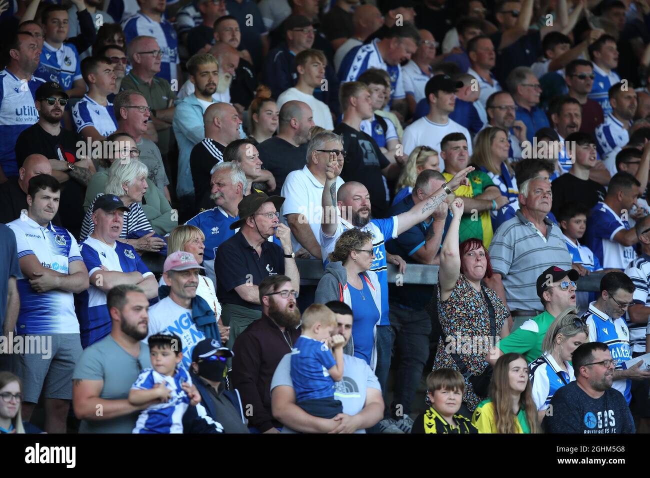 Action während des League Two-Spiels zwischen Bristol Rovers und Crawley Town im Memorial Stadium in Bristol. 04. September 2021 Stockfoto