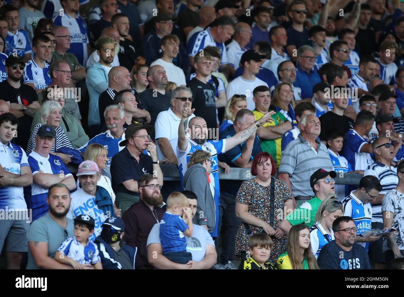 Action während des League Two-Spiels zwischen Bristol Rovers und Crawley Town im Memorial Stadium in Bristol. 04. September 2021 Stockfoto