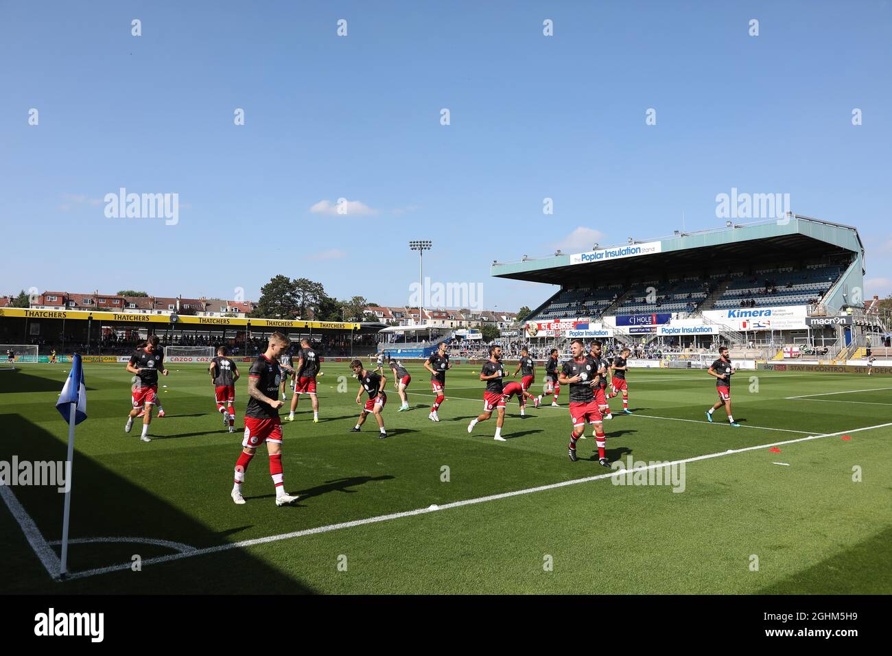Action während des League Two-Spiels zwischen Bristol Rovers und Crawley Town im Memorial Stadium in Bristol. 04. September 2021 Stockfoto