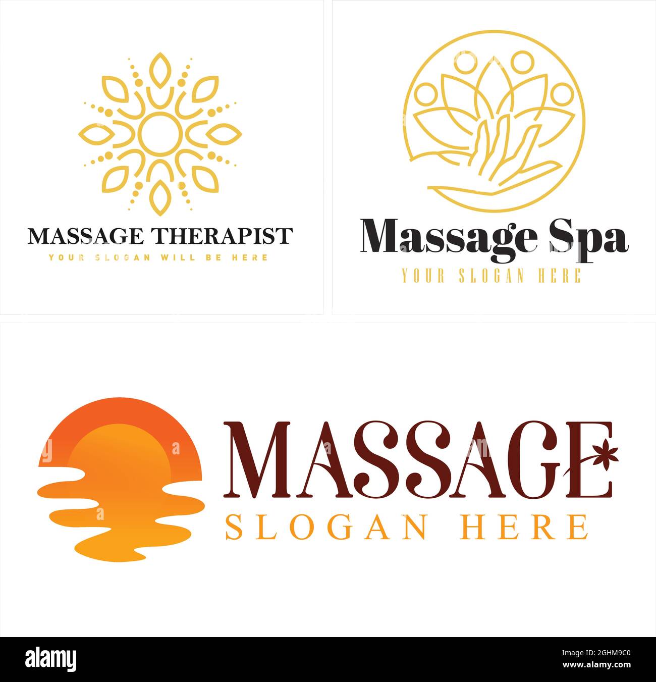 Massage Spa Therapeut Lotus People Logo Design Stock Vektor