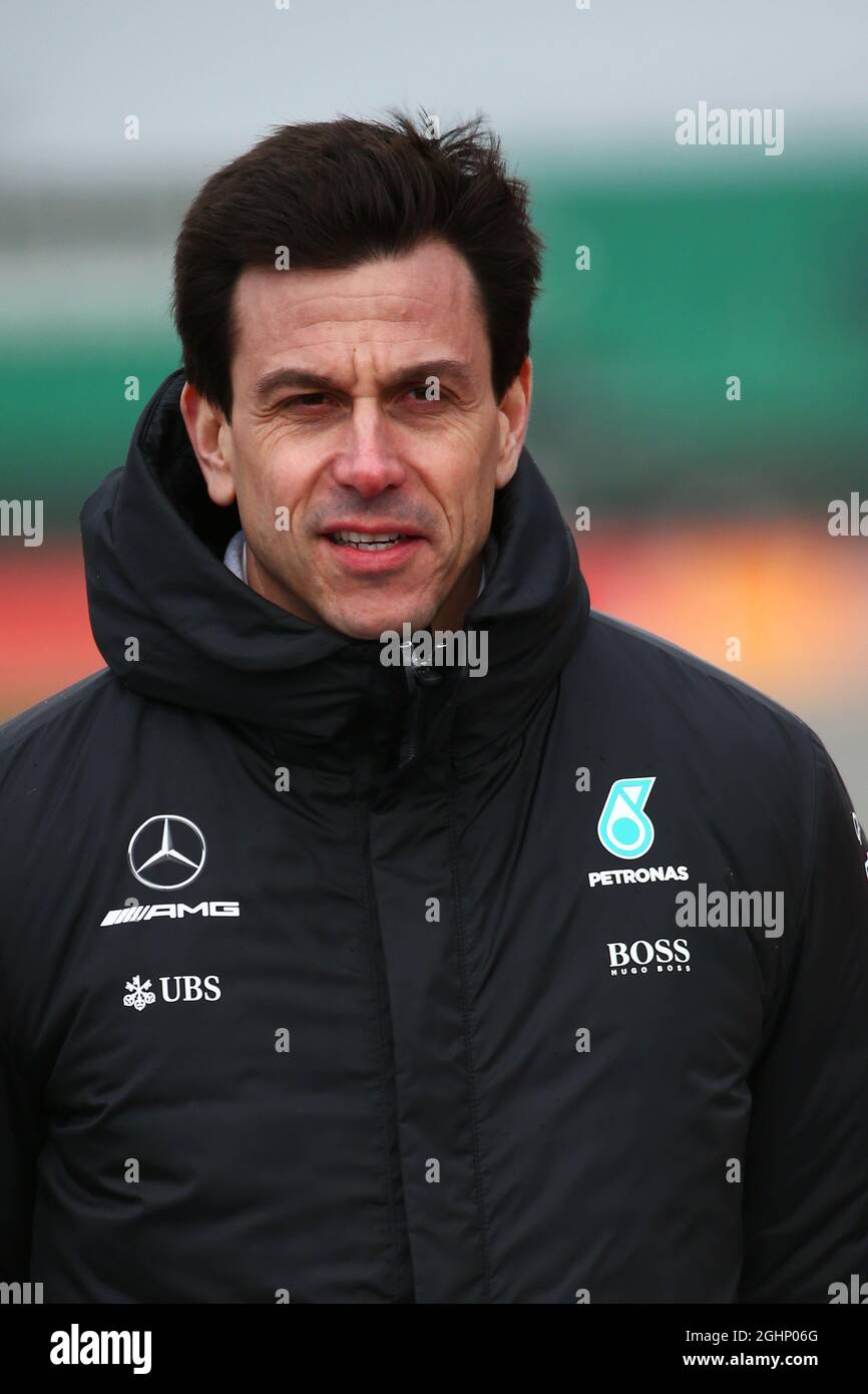 Toto Wolff (GER) Mercedes AMG F1 Aktionär und Executive Director. 23.02.2017. Mercedes AMG F1 W08 Launch, Silverstone, England. Bildnachweis sollte lauten: XPB/Press Association Images. Stockfoto