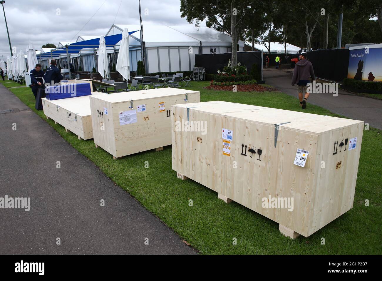 Frachtboxen. 22.03.2017. Formel-1-Weltmeisterschaft, Rd 1, Großer Preis Von Australien, Albert Park, Melbourne, Australien, Vorbereitungstag. Bildnachweis sollte lauten: XPB/Press Association Images. Stockfoto