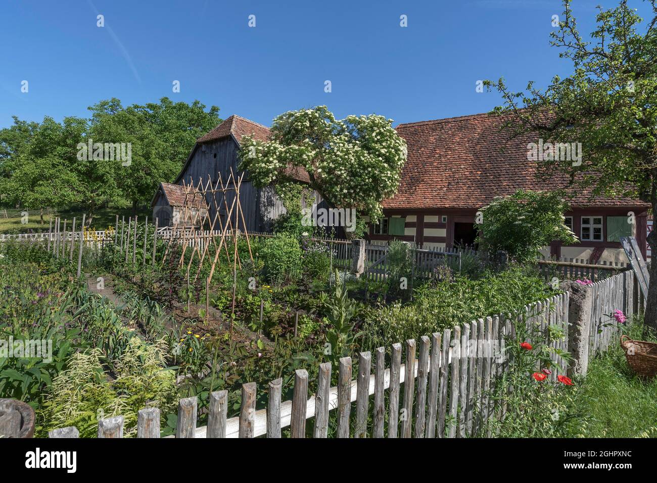 Hofgarten, Freilichtmuseum, Bad Windsheim, Mittelfranken, Bayern, Deutschland Stockfoto