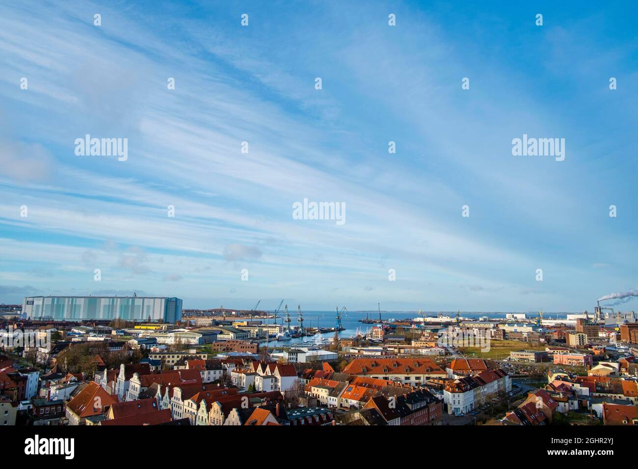 Blick über die Altstadt, Wismar, Mecklenburg-Vorpommern, Deutschland Stockfoto