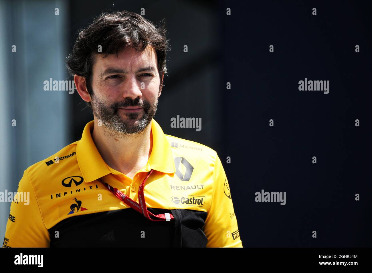 David Menochet (FRA) Renault Sport Racing Marketing Director. 27.04.2018. Formel-1-Weltmeisterschaft, Rd 4, Großer Preis Von Aserbaidschan, Baku Street Circuit, Aserbaidschan, Übungstag. Bildnachweis sollte lauten: XPB/Press Association Images. Stockfoto