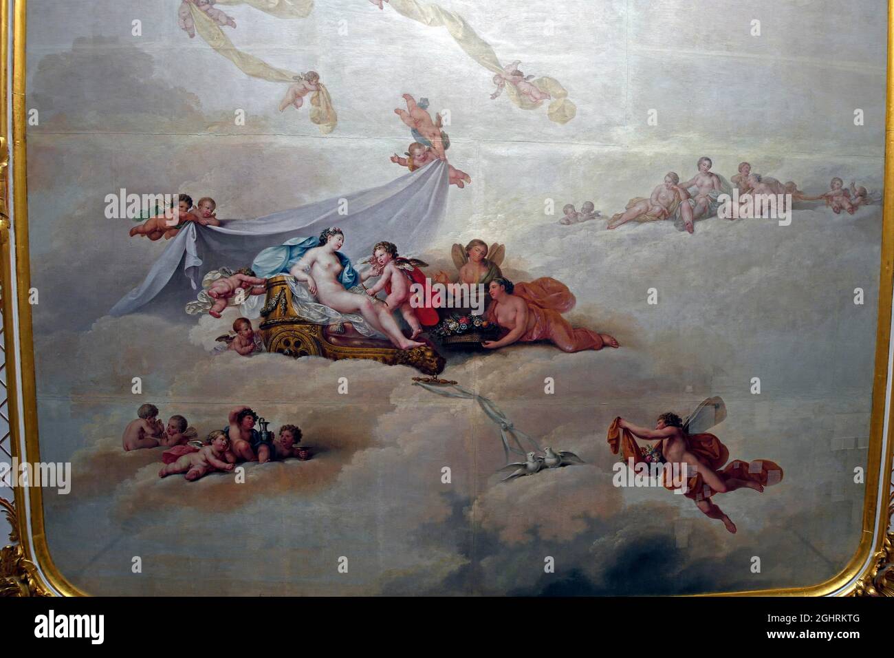 Deckenmalerei, Jasper Hall, Neue Kammern, Schloss Sanssouci, Potsdam, Brandenburg, Deutschland Stockfoto